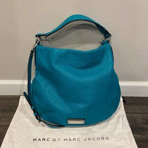 MARC JACOBS Q Hillier Rip Tide Leather Hobo Crossbody Shoulder Bag M0005340 Teal